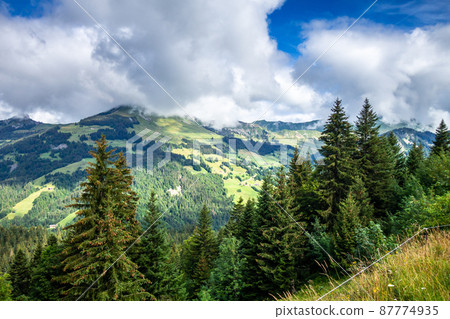 Mountain landscape in The Grand-Bornand, France 87774935