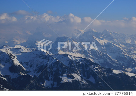 Rugged mountains in the Swiss Alps. 87776814