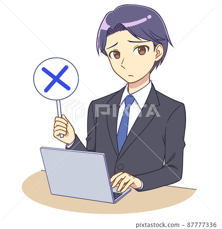 操作個人電腦的西裝男 87777336