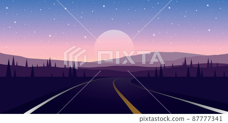 road trip road in the mountains at starry night road trip road in the mountains at starry night 87777341