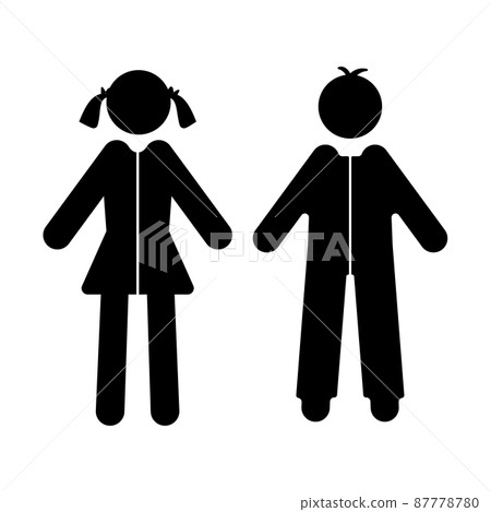 Modern Girl and Boy icon isolated on white background 87778780