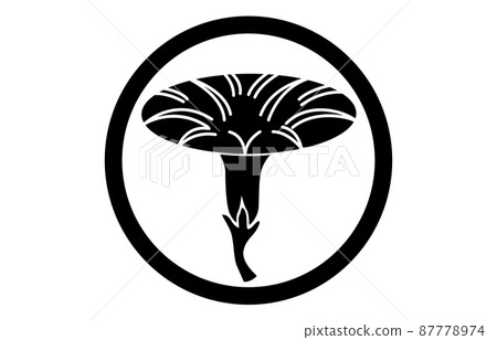 One morning glory in the middle circle of the Japanese family crest One morning glory in the middle circle of the Japanese family crest 87778974