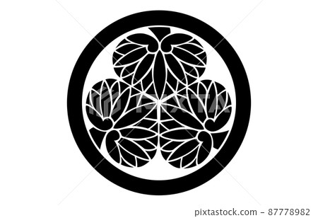 Three Aoi on the Japanese family crest circle 87778982