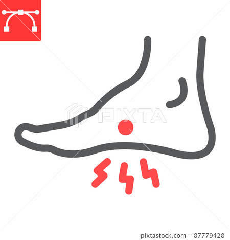 Foot pain line icon, painful and leg, foot ache vector icon, vector graphics, editable stroke outline sign, eps 10. Foot pain line icon, painful and leg, foot ache vector icon, vector graphics, editable stroke outline sign, eps 10. 87779428