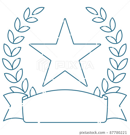 Laurel laurel wreath star text space margin dashed line 87780221