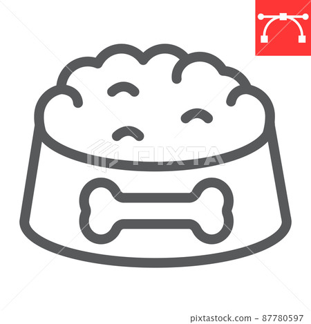 Dog bowl line icon, pet shop and feed, pet bowl vector icon, vector graphics, editable stroke outline sign, eps 10. Dog bowl line icon, pet shop and feed, pet bowl vector icon, vector graphics, editable stroke outline sign, eps 10. 87780597