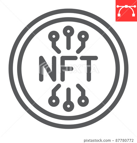 NFT coin line icon NFT coin line icon 87780772