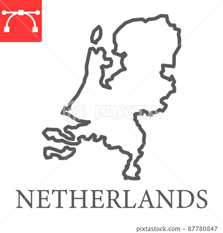 Map of Netherlands line icon - Stock Illustration [87780847] - PIXTA