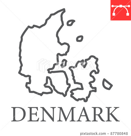 Map of Denmark line icon - Stock Illustration [87780848] - PIXTA