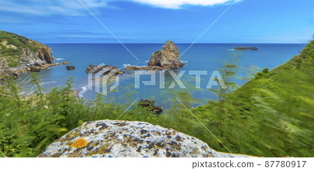 Islote de los Picones, Beach of Castiellu, Asturias, Spain 87780917
