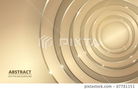 Abstract luxury golden circles line on elegant gold background 87781151