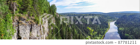 Landscape with Usvinskiye Pillars and the Usva River. Perm region. Russia Landscape with Usvinskiye Pillars and the Usva River. Perm region. Russia 87781211