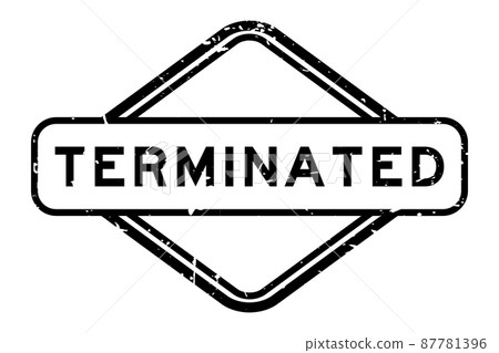 Grunge black terminated word rubber seal stamp on white background Grunge black terminated word rubber seal stamp on white background 87781396
