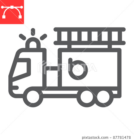 Fire engine line icon 87781478