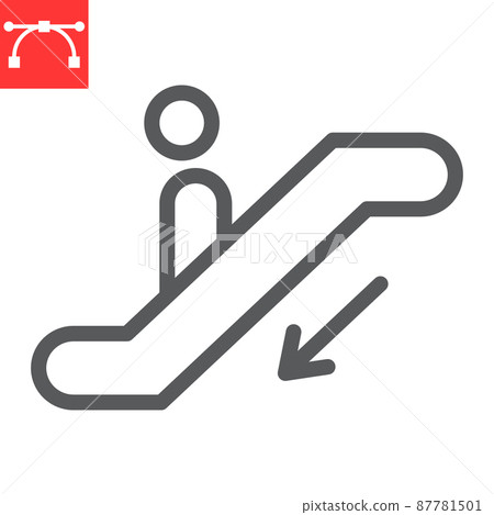 Escalator down line icon Escalator down line icon 87781501