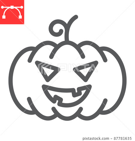 Halloween pumpkin line icon - Stock Illustration [87781635] - PIXTA
