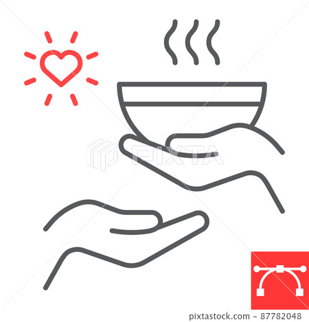 Food sharing line icon Food sharing line icon 87782048
