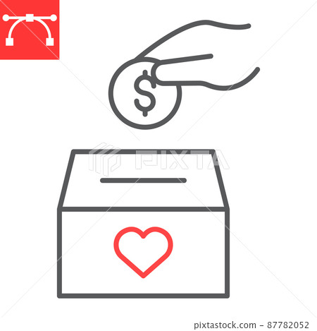 Donation line icon 87782052