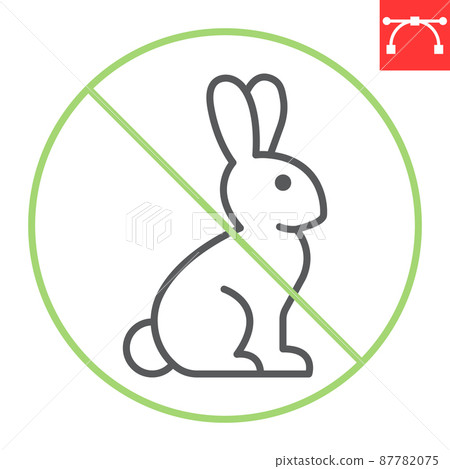Not tested on animals line icon Not tested on animals line icon 87782075