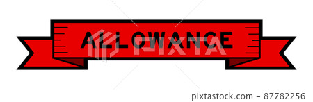 Ribbon label banner with word allowance in red color on white background Ribbon label banner with word allowance in red color on white background 87782256