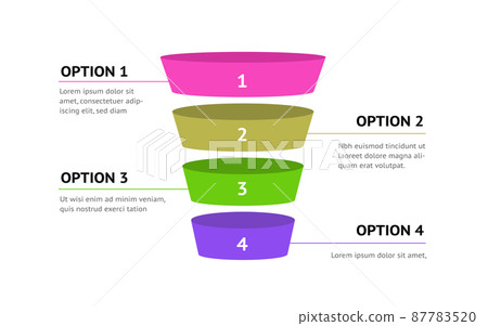 Sale marketing funnel vector infographic isolated on white 87783520