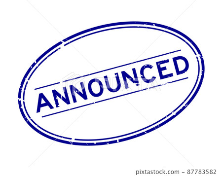 Grunge blue announced word oval rubber seal stamp on white background Grunge blue announced word oval rubber seal stamp on white background 87783582