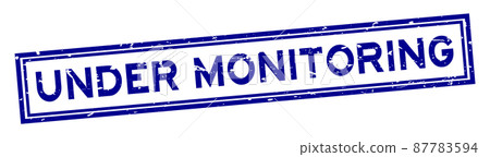 Grunge blue under monitoring word sqaure rubber seal stamp on white background Grunge blue under monitoring word sqaure rubber seal stamp on white background 87783594