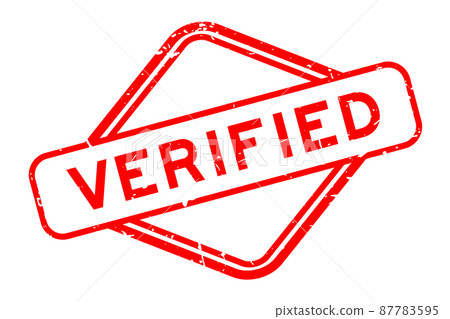 Grunge red verified word rubber seal stamp on white background 87783595