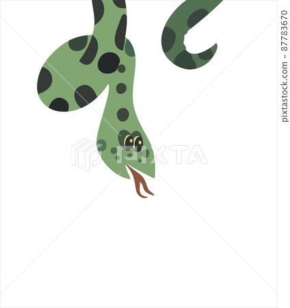 Head and tail. Cute snake on white background. Vector illustration template design. Head and tail. Cute snake on white background. Vector illustration template design. 87783670
