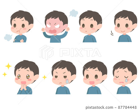 Boy's facial expression set 87784448