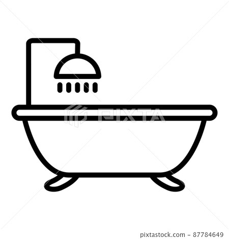 Bathtub. Bath line icon, vector illustration 87784649