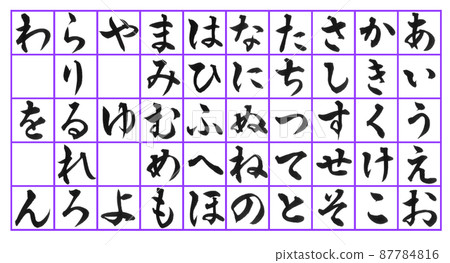 Hiragana Hiragana list All set with frame Model brush character Beautiful character One character Hiragana Hiragana list All set with frame Model brush character Beautiful character One character 87784816