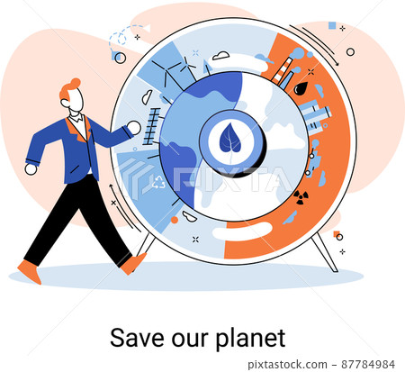 Planet suffers from human activity. Ecological problem, environment of Earth, climate change Planet suffers from human activity. Ecological problem, environment of Earth, climate change 87784984