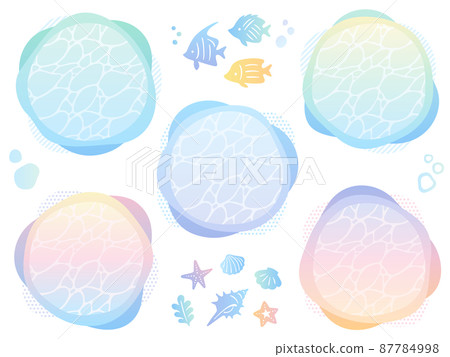 一組彩色漸變海框和圖標 87784998