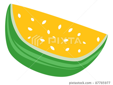 Melon slice icon. Hand drawn ripe healthy food 87785977