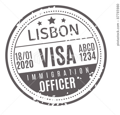 Lisbon travel visa. Round grunge passport stamp Lisbon travel visa. Round grunge passport stamp 87785980