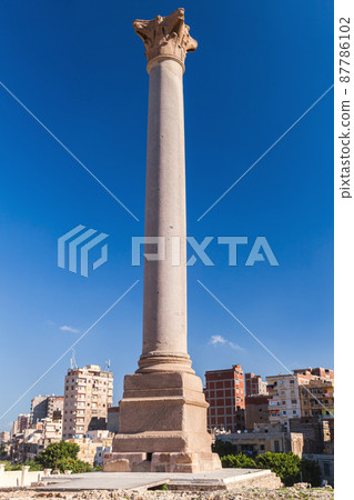 Pompeys Pillar located in Alexandria, Egypt 87786102