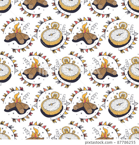 Campfire and Stopwatch. 87786255