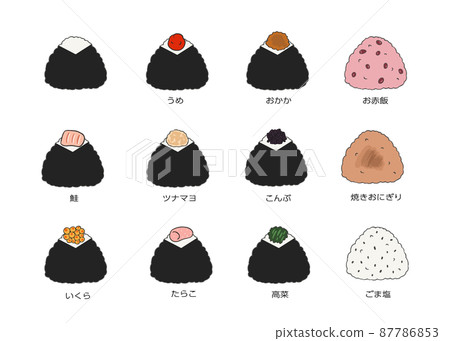 各種飯糰插圖 各種飯糰插圖 87786853