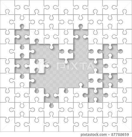 Jigsaw puzzle with missing pieces. Vector 87788659