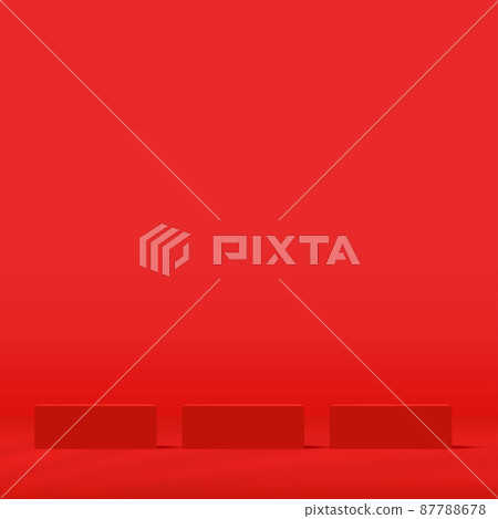 Abstract background with red color podium for presentation. Vector 87788678
