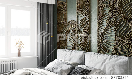 Living room interior in loft, scandinavian style, 3d render 87788865