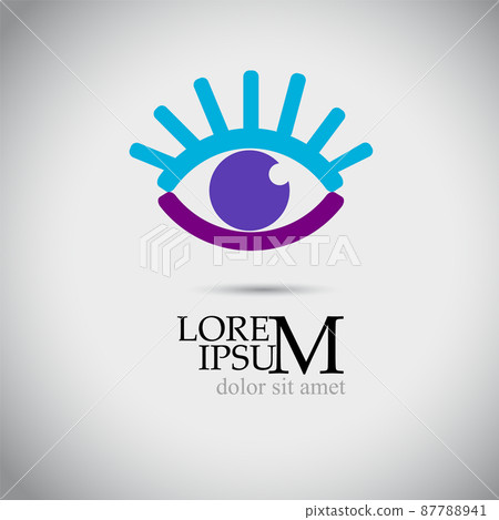 Creative blue Eye Concept Logo Design Template . Vector illustration 87788941