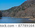 Mountain Fork River winding through Beavers Bend State Park in Broken Bow, Oklahoma  87789164