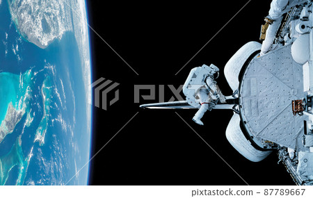 Astronaut and spaceship. Elements of this image furnished by NASA. 87789667