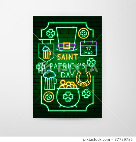 Saint Patrick's Day Neon Flyer Saint Patrick's Day Neon Flyer 87789785