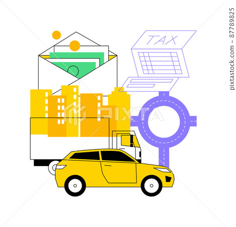 Transportation surtax abstract concept vector illustration. Infrastructure surtax, transportation and fuel additional taxation, local road traffic surcharge, transit service fee abstract metaphor. Transportation surtax abstract concept vector illustration. Infrastructure surtax, transportation and fuel additional taxation, local road traffic surcharge, transit service fee abstract metaphor. 87789825