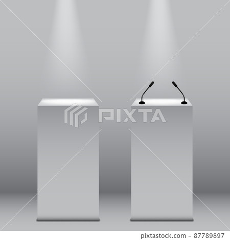 Vector podium tribunes isolated on grey background. Vector podium tribunes isolated on grey background. 87789897