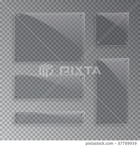 Vector realistic glass plates isolated on transparent background. Vector realistic glass plates isolated on transparent background. 87789939