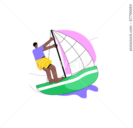 Sailing abstract concept vector illustration. Sailing boat, water sport, yacht club, summer adventure, romantic trip, competition winner, sea island, ocean navigation, transport abstract metaphor. Sailing abstract concept vector illustration. Sailing boat, water sport, yacht club, summer adventure, romantic trip, competition winner, sea island, ocean navigation, transport abstract metaphor. 87790064